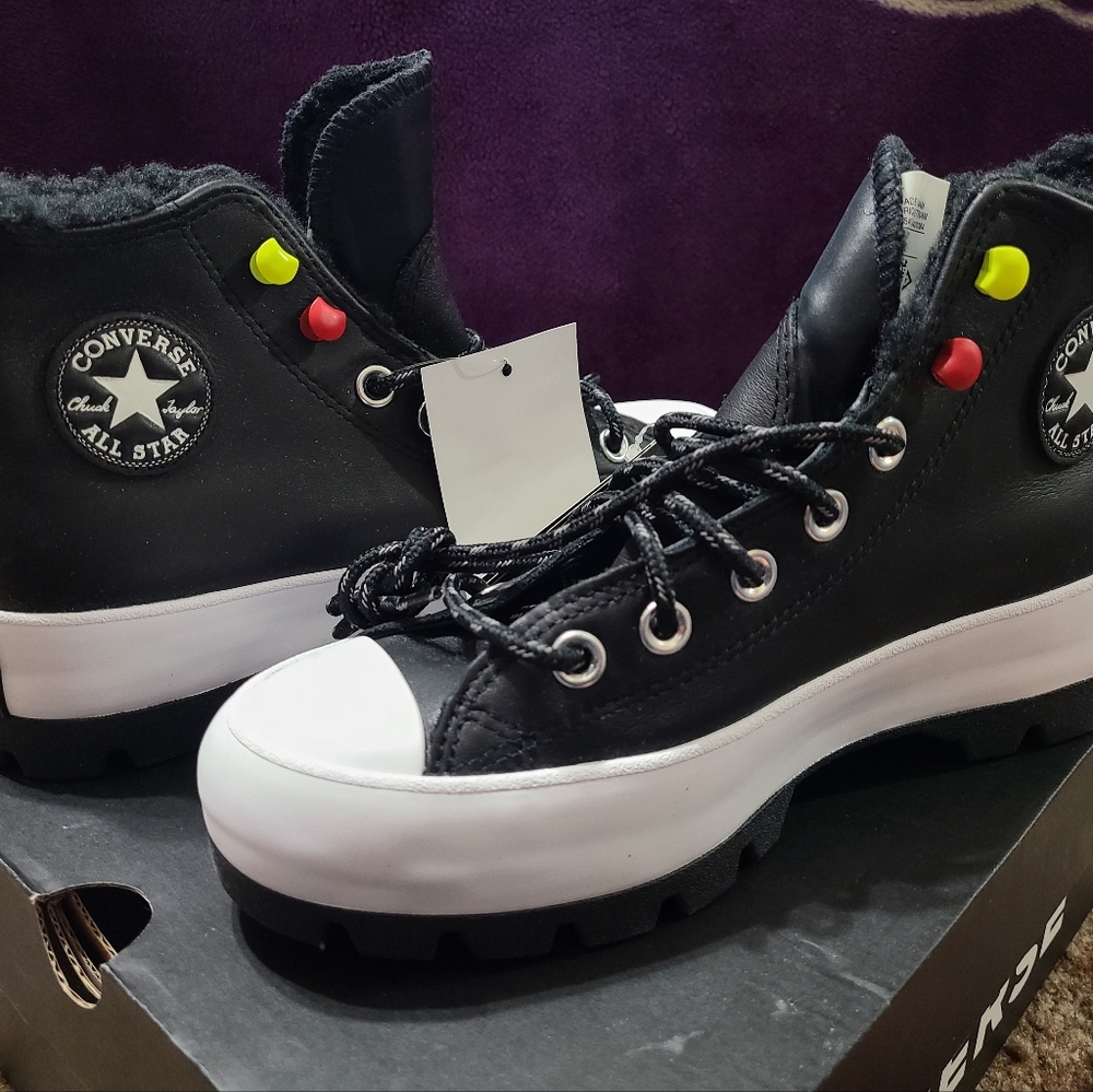 Converse Chuck Taylor Winter Lugged Black Shoes Women 6